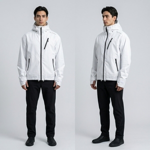 <b>Men</b> <b>White</b> Hooded Softshell <b>Jacket</b> Waterproof Windproof Outdoor Sports Hiking Running Lightweight Zip Up <b>Jacket</b> - Product Image 5