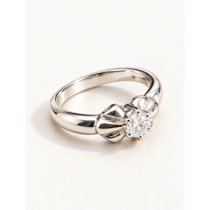 Bague de mode en acier inoxydable plaqué or rose avec moissanite - Product Image 1