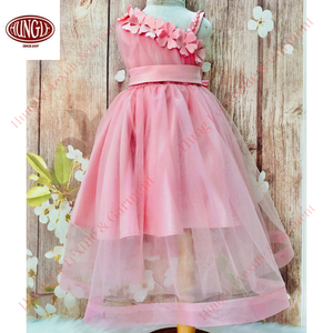 Vestido Formal de princesa de flores con tutú grande para niñas, temporada de invierno, cuello redondo, manga abullonada, tela de gasa, patrón Floral, diseño ODM - Product Image 1