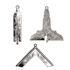 Collier de Chevalier Junior Maçonnique de Haute Qualité, Style Antique Moderne, Plaqué Argent, Bleu Lodge Traditionnel, Personnalisé 2025 - Product Image 3