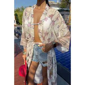 Kimono de Chifón Estampado Sandra con Pantalones Cortos 5156-08, Conjunto de 1 Pieza - Product Image 1