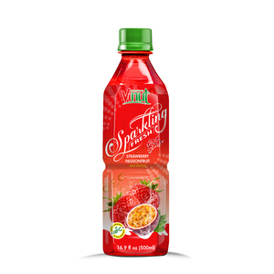 16.9 FlOZ Mélange de jus de fraises et de fruits de la passion mousseux (à partir de vrais ingrédients) Fabriqué au Vietnam (OEM, ODM) - Product Image 1