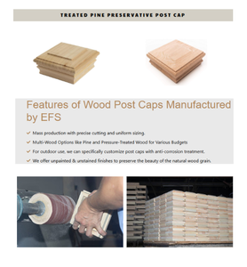 Tapa de poste de madera sólida moderna minimalista para cubierta de esgrima y columnas de escalera para decoración al aire libre - Product Image 6