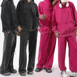 Fabricantes al por mayor de peso pesado en blanco Premium Negro hombres ácido lavado sudaderas con capucha de gran tamaño sudaderas con capucha Stonewashed - Product Image 2