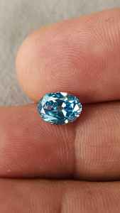 Diamante cultivado en laboratorio de 1.50 quilates, de mina antigua, ovalado, de color azul intenso, para la fabricación de anillos, certificado por IGI, fabricante de diamantes sueltos en India. - Product Image 4