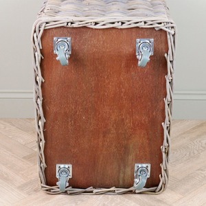 Panier en rotin tressé avec roulettes, paniers de rangement faits à la main, rotin naturel, moderne, multifonction, fabriqué au Vietnam - Product Image 4