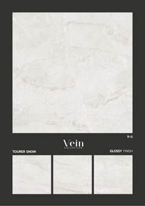 Baldosas interiores de porcelana gris brillante modernas de 600x600mm, aspecto de mármol esmaltado de Carrara completamente pulido para el hogar, la Oficina y el hotel - Product Image 2