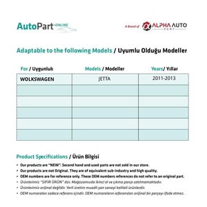 ชุดซ่อมหน้าต่างด้านหน้า-ขวาสำหรับ Volkswagen Jetta (จัดส่งจากผู้ผลิตไก่งวง) รหัสผลิตภัณฑ์: FD113106 - Product Image 2