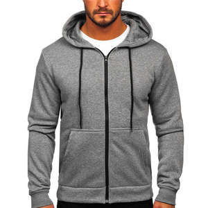 Blanc uni 100% coton français éponge fermeture éclair sweats à capuche motif régulier personnalisation Service Logo Design couleur pour la saison d'hiver - Product Image 1