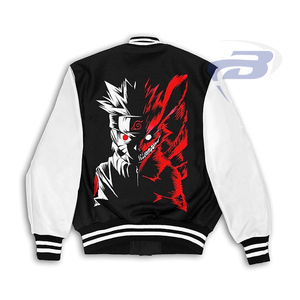 Chaqueta Universitaria Personalizada de Anime para Hombre, Chaqueta Bomber Universitaria con Estampado Gráfico de Personajes de Red Fox, Ropa Urbana - Product Image 2