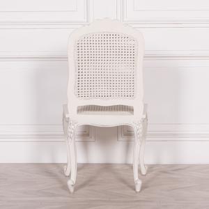 <b>White</b> French Provencal Rattan <b>Dining</b> <b>Chair</b> Made Of Solid Teak Wood High Quality With Rattan For Indoor Use - Product Image 4