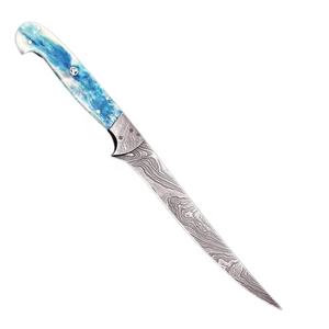 Couteau de chef de cuisine en acier Damas de style japonais personnalisé en gros avec étui en cuir Qualité supérieure Fait à la main OEM ODM - Product Image 2