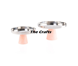 <b>Resin</b> And Steel Cake Stand Different Sizes Set Of Two Cake Pastry Serving Stand For <b>Table</b> <b>Top</b> Accessories - Product Image 1