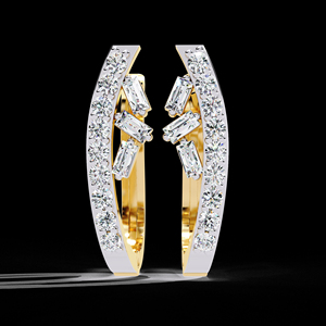 Boucles d'oreilles créoles personnalisées certifiées IGI HPHT CVD VVS Lab Grown Diamond Drop Hoop 14K 18K Solid Gold Women Jewelry - Product Image 4