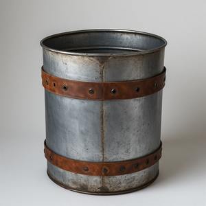 Jardinière en métal galvanisé de qualité supérieure enveloppée de cuir fait à la main offrant un utilitaire durable et décoratif - Product Image 5