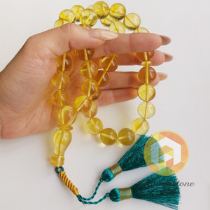 ลูกประคำสีเหลืองอำพันมะนาว33เม็ดสวดมนต์อิสลาม59.6กรัมมิสบาฮา - Product Image 4