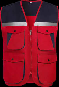 เสื้อกั๊กนิรภัยโพลีเอสเตอร์สะท้อนแสงแบบไฮวิส พร้อมช่องใส่ของหลายช่อง  โลโก้สั่งทำพิเศษ คุณสมบัติสะท้อนแสงสำหรับการถ่ายภาพและตกปลา - Product Image 5