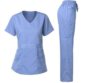 Uniforme de hospital 100% algodón Scrub uniforme bata de laboratorio tipo venta al por mayor alta calidad hombres y mujeres uniformes de hospital - Product Image 6