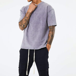 Camiseta Boxy Fit para hombre, ropa de calle de manga corta de gran tamaño con lavado ácido, ropa Vintage, camiseta Boxy Fit para hombre, camiseta OEM - Product Image 5