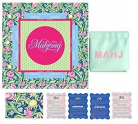 Tapis de mahjong américain avec règles, 31,5 pouces, en néoprène rose à motifs floraux, antidérapant |   Surface en néoprène souple contribuant à réduire le bruit des carreaux