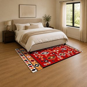 Tapis RUGS DEPOT LXDP-0689 en gros, rouge bordeaux, patchwork vintage, imprimé numériquement, lavable en machine, chenille, antidérapant - Product Image 3