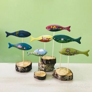 Custom <b>Wooden</b> Fish <b>Sculpture</b> Decorative Art for Coastal & Beach Style - Product Image 4
