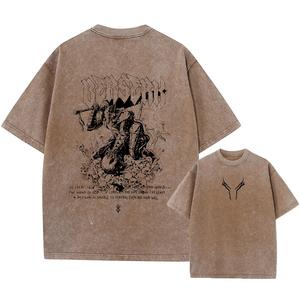 Vintage Acid Washed <b>Men's</b> Oversized 100% Cotton <b>T</b>-<b>Shirt</b> Custom Logo Distressed Street Wear Style Heavyweight Oversized Design - Product Image 1