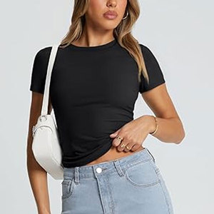 Col rond manches courtes t-shirts été hauts 2025 décontracté t-shirts amples tendance maintenant S-4XL vêtements de sport T-Shirts - Product Image 6