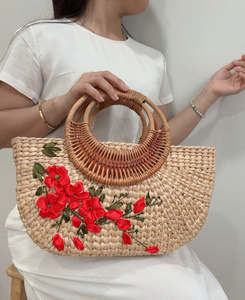 Bolsa tejida de Jacinto hecha a mano de Venta caliente estilo natural ecológico perfecto para viajes y resorts 2025 - Product Image 2