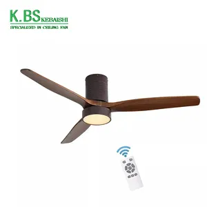 52 Inch Candil Ventilador De Techo Remote Control Solid Wood Led Ceiling Fan With Light And Remote