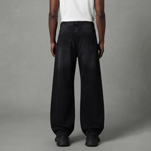 High Quality <b>Embroidered</b> Autumn/Winter Casual Wear Loose Fit Breathable Comfortable Hip Hop with Side Pockets Denim <b>Jeans</b> Men's - Product Image 2