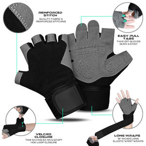 Gants de sport RAZERS IMPEX, entraînement physique, antidérapants, absorbant les chocs, néoprène, musculation, poignée rembourrée, respirants, sans doigts - Product Image 4