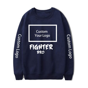 Poids lourd français Terry col rond hommes Streetwear pull hiver thermique haut décontracté couleur unie sweat surdimensionné - Product Image 1