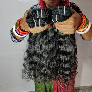 Máquina de doble trama de un solo donante indio cabello humano cutícula alineada crudo ondulado al por mayor paquete estilos de onda de agua extensiones vírgenes - Product Image 4