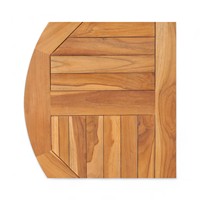 Table ronde d'extérieur contemporaine en teck massif, résistante aux intempéries, pour cuisine et hôtel, diamètre 80 cm, mobilier de patio et de plage