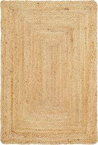Naturel 4x6 FT tissé à la main réversible Pile moyenne ferme Jute tapis Logo personnalisable grande cuisine plage salle à manger porte tressée - Product Image 3