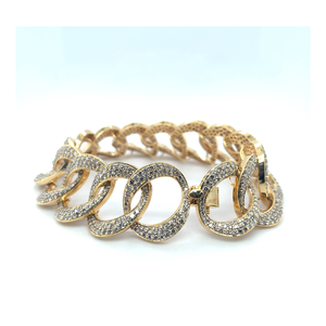 Designer Bracelet Made in 14kt Yellow <b>Solid</b> <b>Gold</b> for Valentines Day Mothers Day or Romantic Gifting from India - Product Image 1