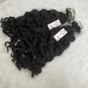 Gran oferta, extensiones onduladas de cuerpo alineado con cutícula 100%, sin enredos, ondas naturales profundas sueltas, 100%, cinta cruda china, paquetes de cabello humano - Product Image 2