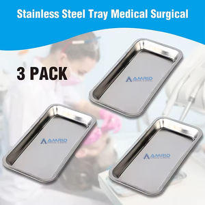 Paquete médico de hospital al por mayor de 3 bandejas placa quirúrgica médica bandejas de acero inoxidable para estudiantes de medicina - Product Image 6