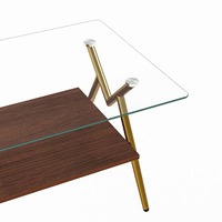 Ensemble de table basse/console/secondaire multifonctionnelle moderne et écologique en métal triangulaire et verre trempé pour salon