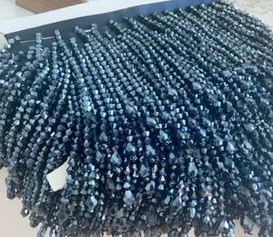 Garniture en franges de cristal bleu marine pour costumes de danse haute couture, décorations de fête, embellissements de robes - Product Image 3