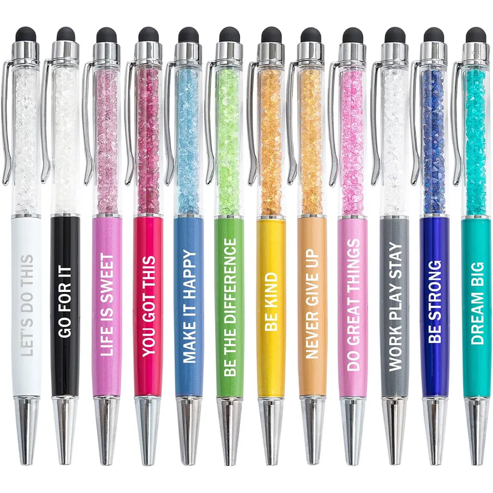 Yeni çok fonksiyonlu tükenmez kalem Stylus dokunmatik ekran kalemi 2 in 1 kauçuk dokunmatik ekran tükenmez okul için kalem ofis