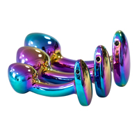 Plug anal en forme de gland, couleurs éblouissantes, alliage d'aluminium électroplaqué, 3 tailles, plug anal pour jouet sexuel BDSM et sexe anal