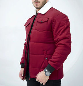 Veste matelassée en toile coupe-vent pour homme, col rond, style streetwear, patchwork, pour l'hiver 2025, prix de gros - Product Image 6