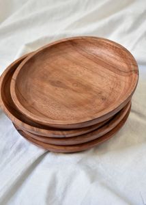 ENSEMBLE DE PLATS DE DÎNER EN BOIS FAIT À LA MAIN ALIMENTATION Assiette à dîner en bois moderne en bois de haute qualité Cadeau d'affaires - Product Image 6