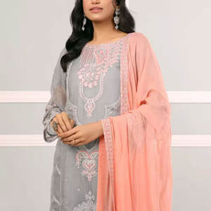 Nuevas llegadas estilista colección bordado pakistaní Shalwar Kameez señoras fiesta desgaste Salwar traje venta al por mayor étnico indio - Product Image 3