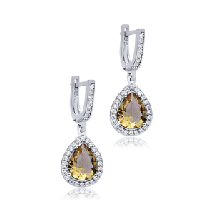 Poire Design Sultanite CZ Argent Dangle Boucles D'oreilles Turc Fabriqué À La Main En Gros 925 En Argent Sterling Fine Jewelry - Product Image 3