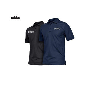 T-shirt de golf coupe sèche et ajustée pour hommes, pour polo, tissu tricoté élastique extensible en coton et polyester unis avec logo personnalisé - Product Image 4