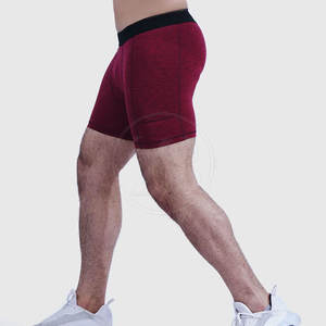 Pantalones cortos de compresión de patrón sólido hechos a medida para hombre más vendidos, cintura elástica, poliéster transpirable medio para gimnasio, Fitness Casual - Product Image 2