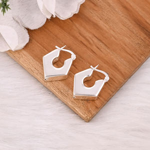 Pendientes de Plata de Ley 925 Hechos a Mano con Diseño Étnico, Joyería Fina Personalizada, Aro de Plata Simple para Bodas, de Fábrica - Product Image 4